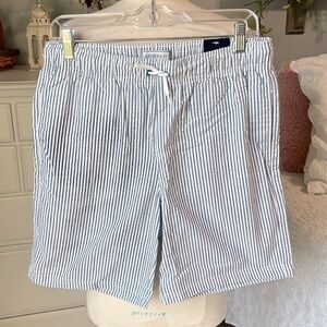 Crown & Ivy Blue White Stripe Searsucker Shorts Boys 18 XL New
